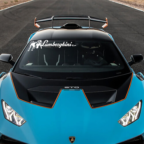 Rayure centrale de capot logo STO Autocollant vinyle Racing Graphiques pour Lamborghini STO
 1