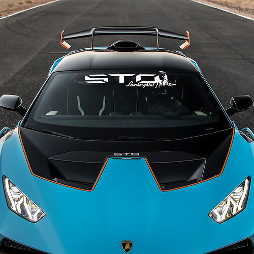Rayure centrale de capot Logo STO Autocollant en vinyle Racing Graphics pour Lamborghini STO
 1
