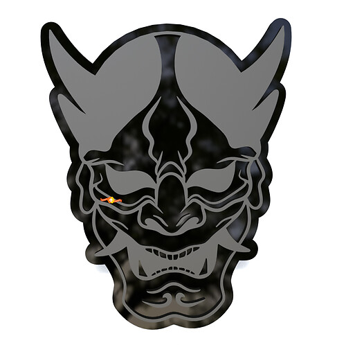 Insignes de garde-boue de masque Hannya Noh japonais Emblème de hayon Badge 3D
 1