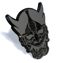 Insignes de garde-boue de masque Hannya Noh japonais Emblème de hayon Badge 3D
 2