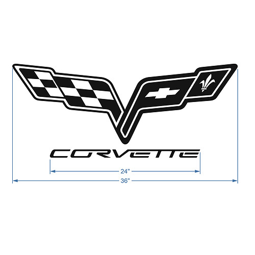 Décalcomanie autocollante en vinyle pour logo de capot Corvette C6
 1