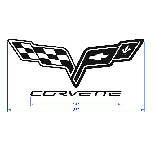 Décalcomanie autocollante en vinyle pour logo de capot Corvette C6
