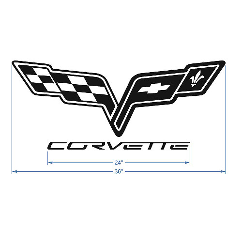 Autocollant vinyle logo capot Corvette C6 2 1