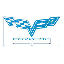 Autocollant vinyle logo capot Corvette C6 2 3