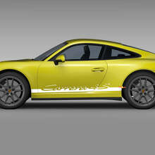 Autocollants de bandes de course pour panneau latéral bas 2 pour Porsche Carrera 4S 3