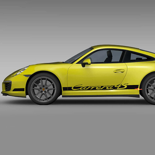 Autocollant bandes de course pour bas de caisse latéral Porsche Carrera 4S