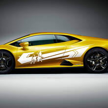 Autocollants en vinyle de course avec bandes latérales Bull pour Lamborghini Huracan Evo 2