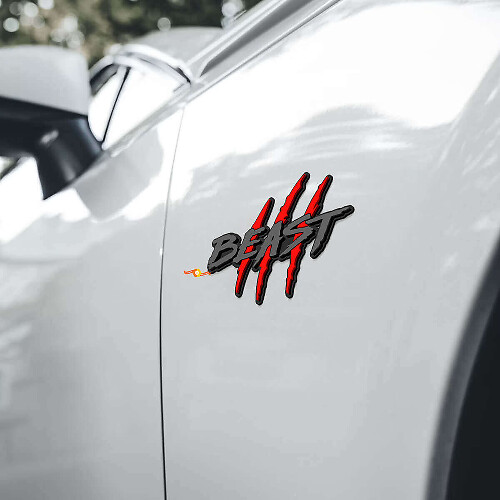 Badge emblème 3D Griffe de Bête Rayée Garde-boue