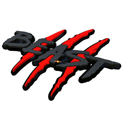 Griffes de griffures de bête Emblème d'aile 3D
