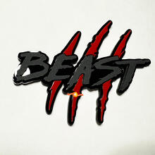 Griffes de griffures de bête Emblème d'aile 3D
 3