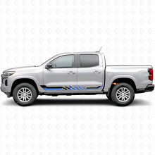 Bandes vinyles de course à damier pour porte et panneau bas de caisse pour Chevrolet Colorado 3ème génération 2023-2026_3
