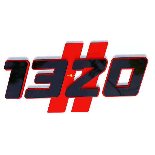 1320 Hash Black and Red 3D — Emblème (aile)