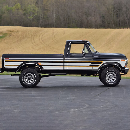 Décalque vinyle rétro vintage latéral adapté à Ford F-150 Ranger Lariat de 1978
 1
