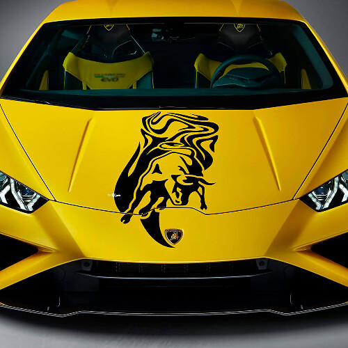 Autocollants vinyle graphiques course Hood Bull pour Lamborghini Huracan Evo