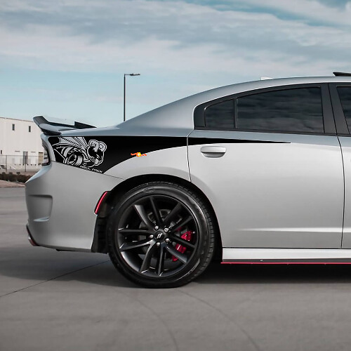 Décalcomanie en vinyle pour bande latérale arrière du quart arrière Demon Scat Pack pour Dodge Charger
