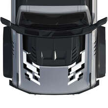 Ensemble d'autocollants en vinyle Techno Style Graphics pour capot de camion muscle car puissance chevaux_2