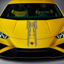 Autocollant bande de design capot vinyle de course 4 pour Lamborghini Huracan Evo 2
