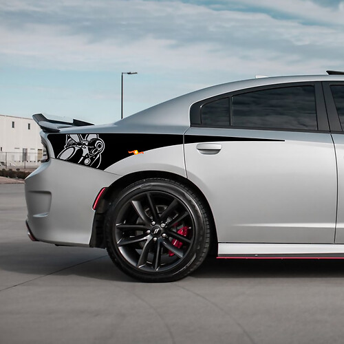 Autocollant en vinyle pour bande latérale arrière de quart de Dodge Charger Scat Pack