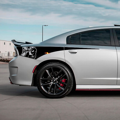 Autocollant en vinyle pour bande latérale arrière de quart de Dodge Charger Scat Pack

