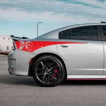 Autocollant en vinyle pour bande latérale arrière de quart de Dodge Charger Scat Pack
 3