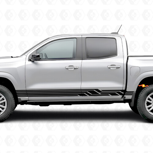 Bandes Adhésives Angulaires Éclair pour Portes et Bas de Carrosserie pour Chevrolet Colorado 3e Gén 2023-2026
