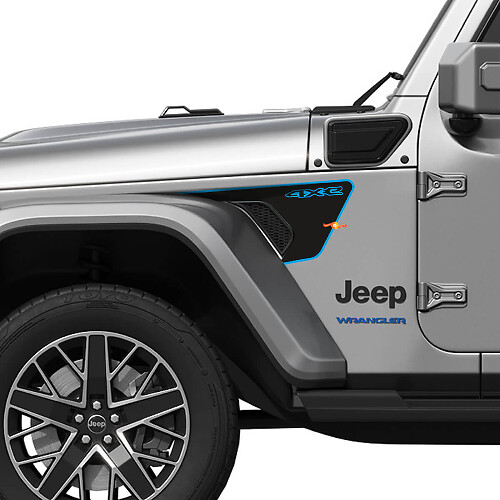 Autocollant Vinyle Logo 4XE pour Ouïe d'Aération d'Aile de Jeep Wrangler