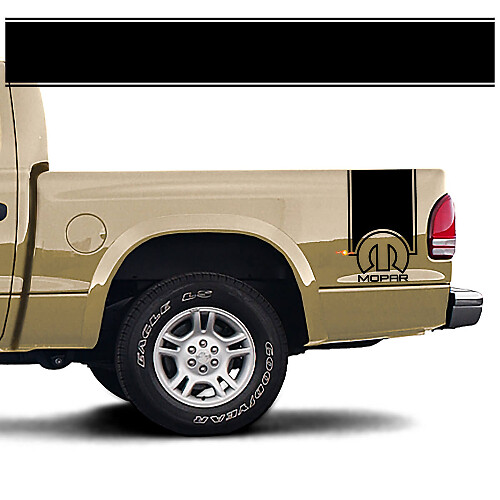 Kit d'autocollants vinyle bandes latérales arrière style Mopar pour Dodge Dakota