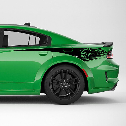 Autocollant en vinyle pour bande latérale arrière en quart de panneau arrière vieilli Hellcat pour Dodge Charger
