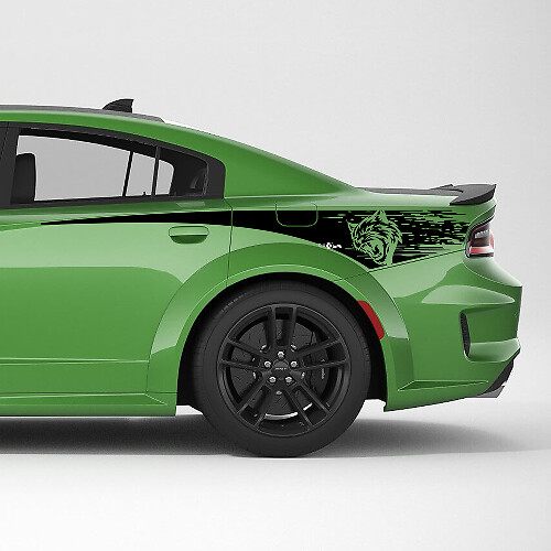 Kit de décalcomanie vinyle bandes latérales arrière usées Hellcat pour Dodge Charger