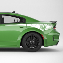 Kit de décalcomanie vinyle bandes latérales arrière usées Hellcat pour Dodge Charger_2