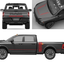 Kit complet Autocollant latéral graphique Power Wagon Bande pour Dodge Ram 1500
 2