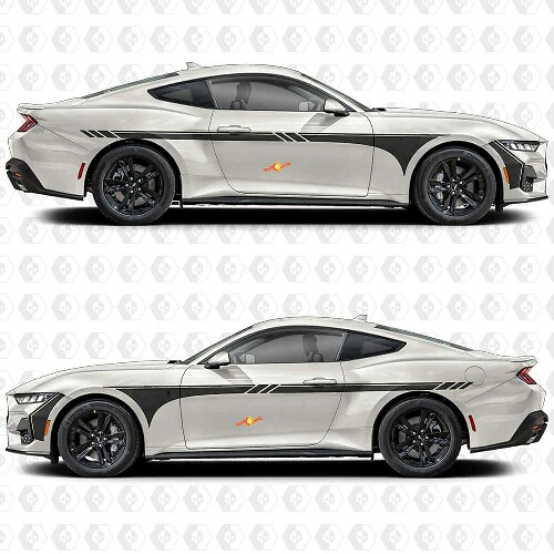 Kit de décalcomanies en vinyle à bandes latérales de course pour Musclecar Mustang GT