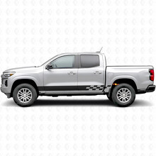 Bandes vinyle damier éclair pour porte et bas de caisse pour Chevrolet Colorado 3e génération 2023-2026_2