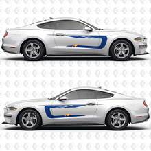 Autocollants en vinyle de bandes de porte style course pour Musclecar Mustang_2