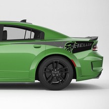 Hellcat SRT 2 couleurs Bande latérale de quart arrière Autocollant en vinyle pour Dodge Charger
 2