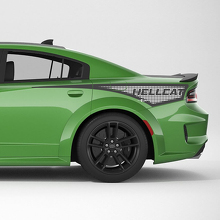 Autocollant vinyle rayures latérales arrière de quart de panneau en deux couleurs pour Dodge Charger
 2