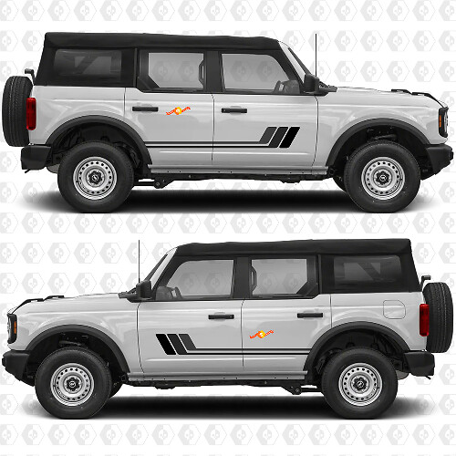 Side Doors Retro Heritage Vintage Stripes Graphics Decals Stickers for Ford Bronco 2