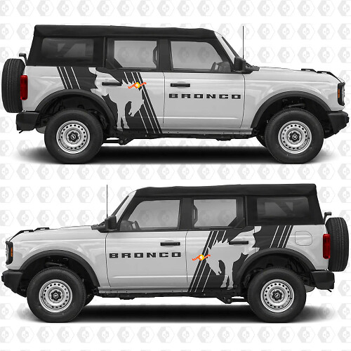 Autocollants Décalcomanies Graphiques Bronco pour Portes Latérales pour Ford Bronco
