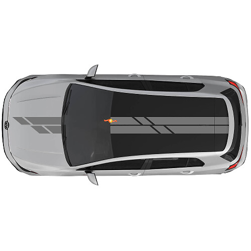 Autocollant vinyle à bandes doubles pour capot et toit Volkswagen Golf GTI