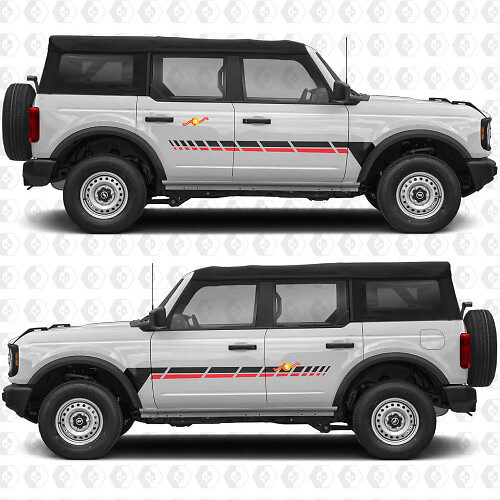 Racing Stripes Side Doors Vinyl Decal Sticker Graphics for Ford Bronco