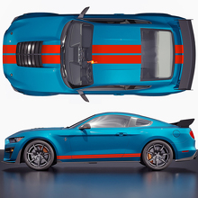 Hood and Side Doors Twin Double Stripes Racing Decals Stickers for Ford Mustang 2