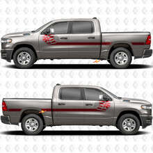 Kit d'autocollants en vinyle de bandes latérales avec drapeau USA pour Dodge RAM 1500_2