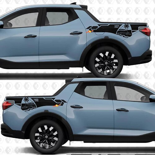 Set de décalcomanies en vinyle Palmier de plage pour Hyundai Santa Cruz