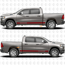 Custom Text 6.2L Performance Rocker Panel Side Doors Stripes Stickers Decals Graphics for Dodge RAM 1500 3
