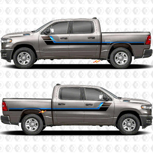 Kit d'autocollants vinyle bandes latérales style rétro pour Dodge Ram 1500