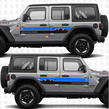 Kit de décalcomanies vinyle bandes latérales style montagne pour Jeep Wrangler_2