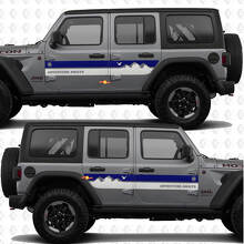 Kit de décalcomanies vinyle bandes latérales style montagne pour Jeep Wrangler_3
