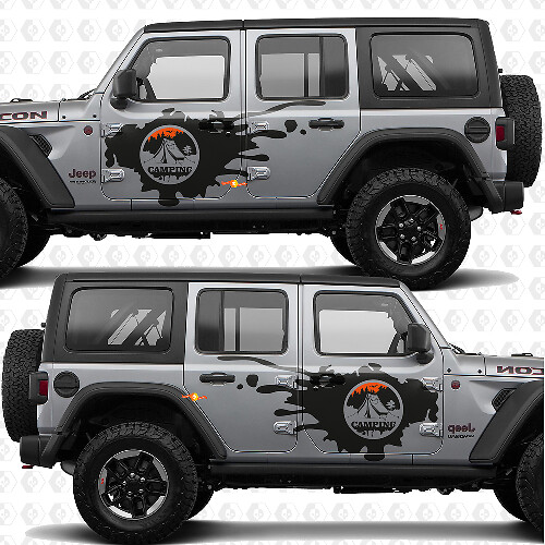 Mountains Nature Camping Side Doors Stripes Vinyl decal sticker fit Jeep Wrangler 1