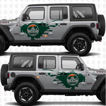 Autocollant Vinyle Bandes Porte Latérale Camping Nature Montagnes pour Jeep Wrangler_2