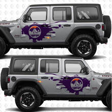 Autocollant Vinyle Bandes Porte Latérale Camping Nature Montagnes pour Jeep Wrangler_3
